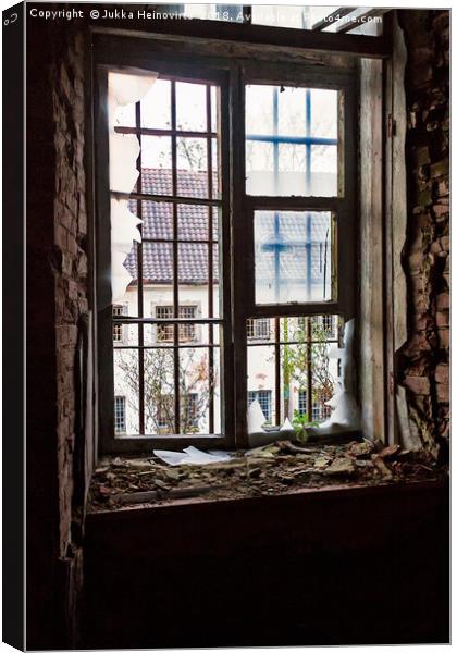 Window At The Patarei Prison Canvas Print by Jukka Heinovirta