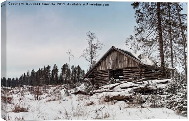 Old Shed By The Forest Canvas Print by Jukka Heinovirta