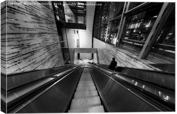 Airport Escalator Corridor Canvas Print by Jukka Heinovirta