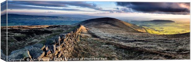 Parlick fell panorama Canvas Print by Alex Johnson