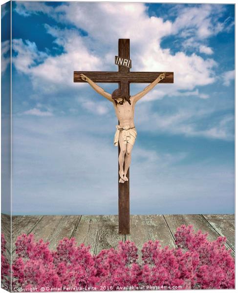 Jesus on the Cross Illustration Canvas Print by Daniel Ferreira-Leite