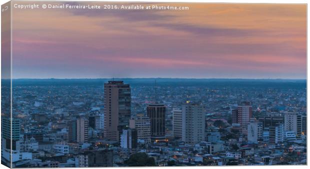 Guayaquil Aerial Cityscape View Sunset Scene Canvas Print by Daniel Ferreira-Leite