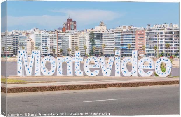 Montevideo Letters at Pocitos Beach Canvas Print by Daniel Ferreira-Leite