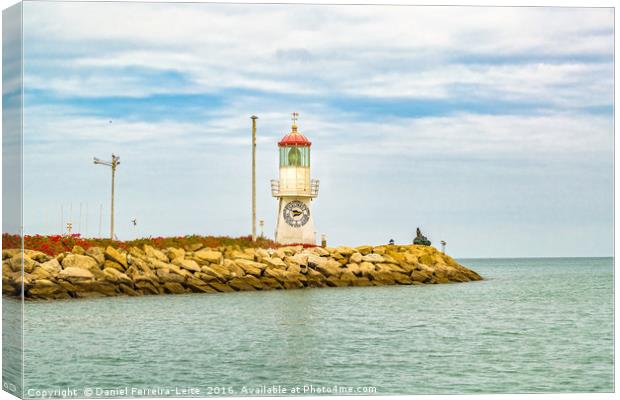 Rock Breakwater Salinas Ecuador Canvas Print by Daniel Ferreira-Leite