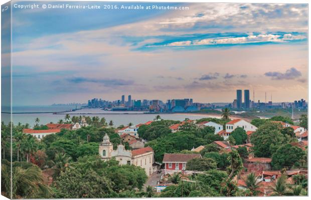 Aerial View of Olinda and Recife, Pernambuco Brazi Canvas Print by Daniel Ferreira-Leite