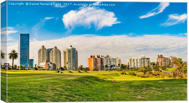 Montevideo Cityscape at Summer Time Canvas Print by Daniel Ferreira-Leite