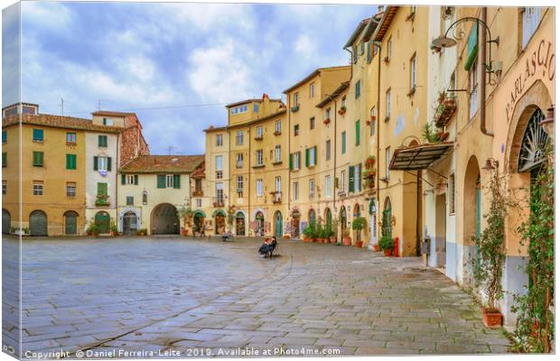 Piazza Anfiteatro, Lucca City, Italy Canvas Print by Daniel Ferreira-Leite