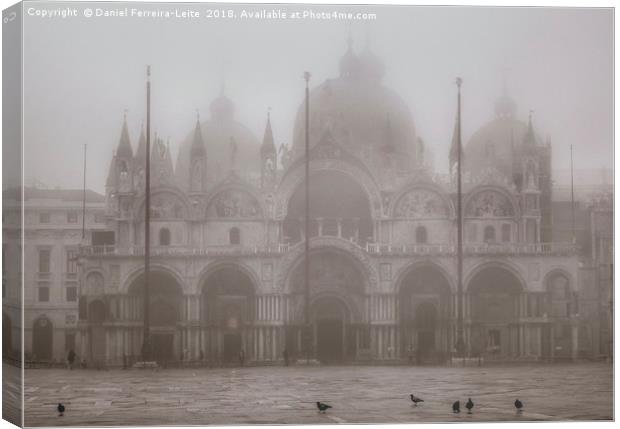 Fog Winter Scene San Marcos Piazza, Venice, Italy Canvas Print by Daniel Ferreira-Leite