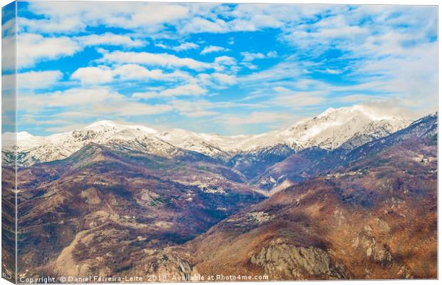 Alpes Mountains Aerial View, Piamonte, Italy Canvas Print by Daniel Ferreira-Leite