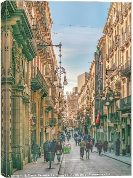 El Gotico District, Barcelona, Spain Canvas Print by Daniel Ferreira-Leite