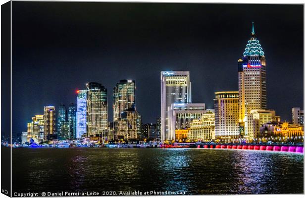 Pudong District Night Scene, Shanghai, China Canvas Print by Daniel Ferreira-Leite