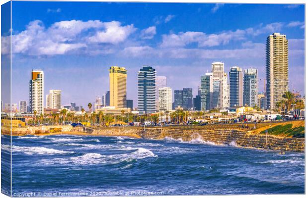 Coastal Aerial Tel Aviv Cityscape, Israel Canvas Print by Daniel Ferreira-Leite