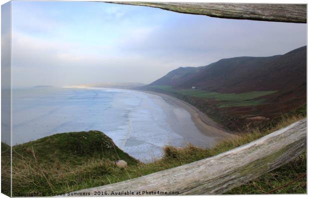 Rhossili Bay, Gower, Swansea Canvas Print by Steven Summers
