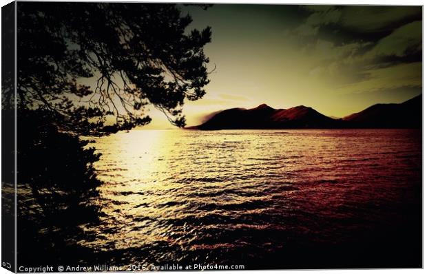 Derwent water Keswick  Canvas Print by Andrew Williams