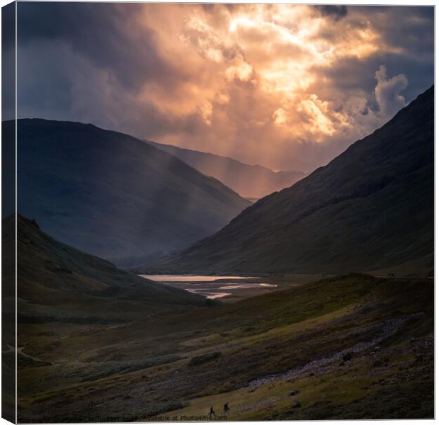 Glencoe Sunset Canvas Print by Stewart Mcquillian