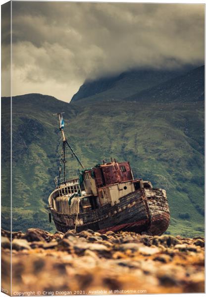 MV Dayspring - Corpach Shipwreck - Ben Nevis Canvas Print by Craig Doogan