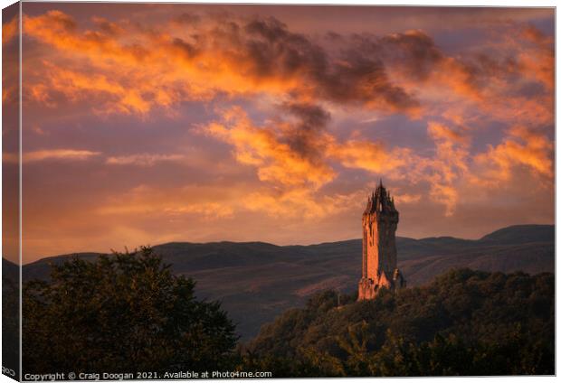 Wallace Monument - Stirling Canvas Print by Craig Doogan