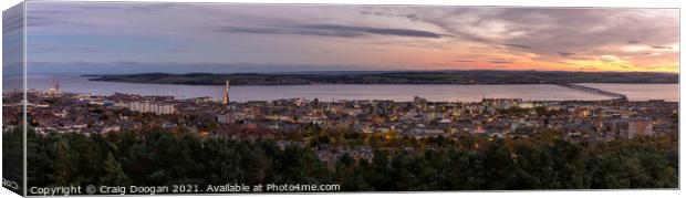 Dundee City Sunset Panorama Canvas Print by Craig Doogan