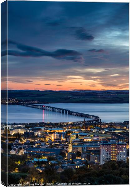 Dundee City Sunset Canvas Print by Craig Doogan