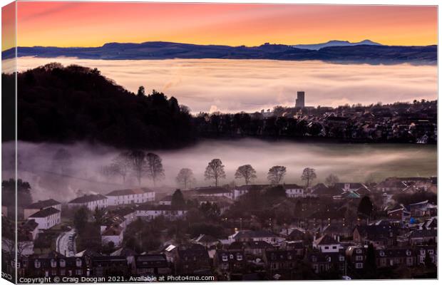 Fog over Lochee Park Dundee Canvas Print by Craig Doogan