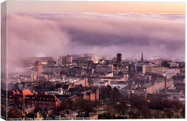 Dundee City Centre Fog Canvas Print by Craig Doogan