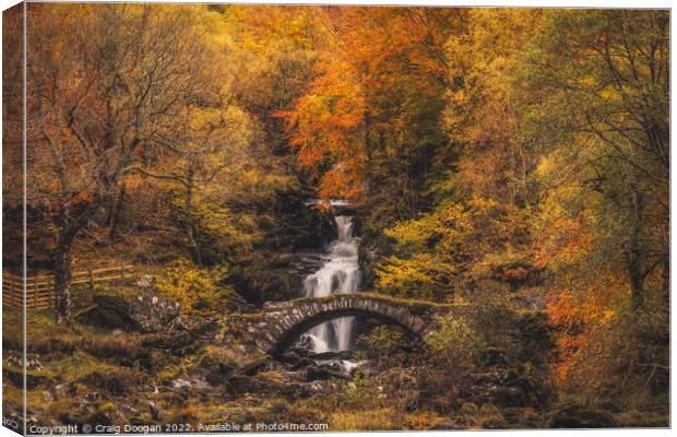 Allt da Ghob Waterfall, Glen Lyon Canvas Print by Craig Doogan