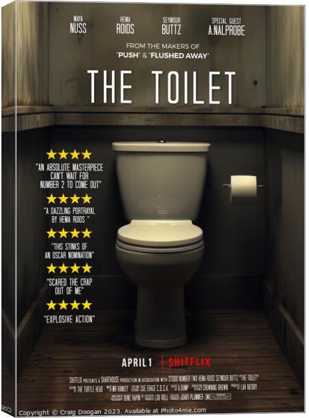 The Toilet - Movie Parody Canvas Print by Craig Doogan