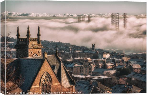 Dundee City Coastal Fog Canvas Print by Craig Doogan
