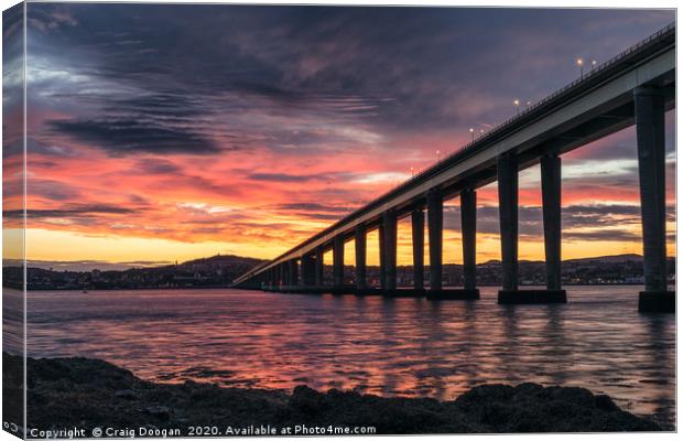 Dundee City Sunset Canvas Print by Craig Doogan