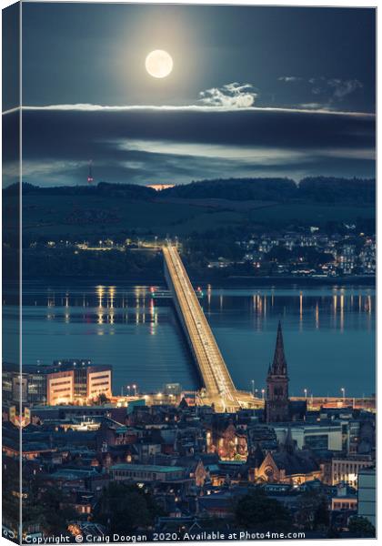 Dundee Supermoon Canvas Print by Craig Doogan