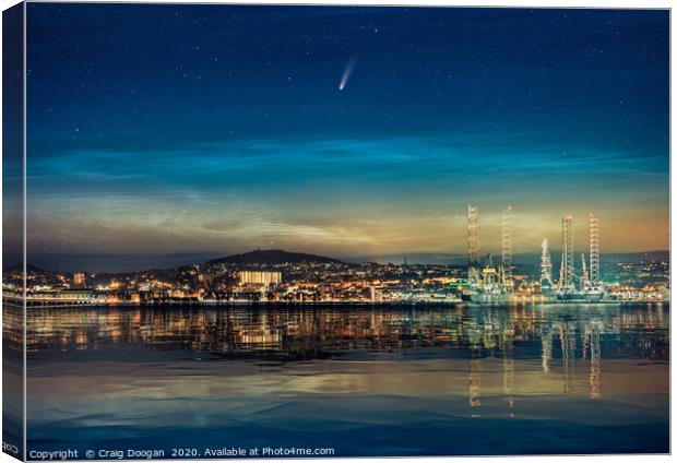 Comet Neowise over Dundee City  Canvas Print by Craig Doogan