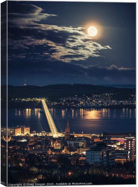 Dundee Super Moon Canvas Print by Craig Doogan