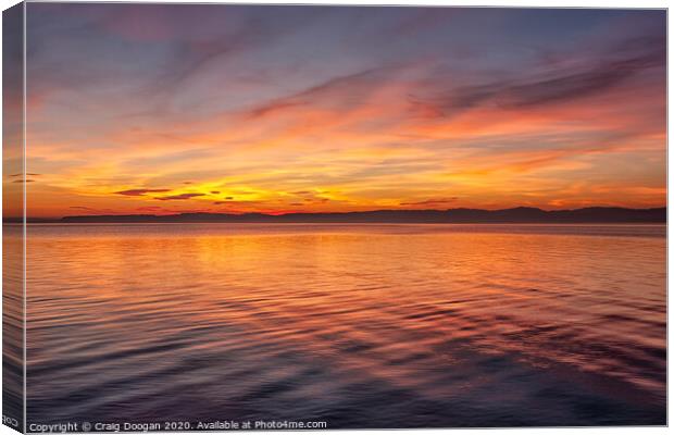 Wormit Bay Sunset Canvas Print by Craig Doogan
