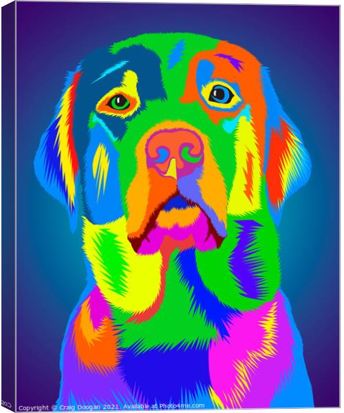 Labrador Vector Art  Canvas Print by Craig Doogan