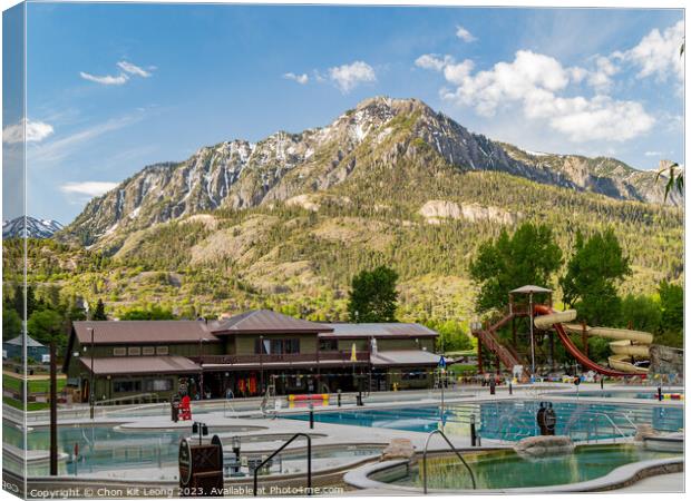 Sunny view of Ouray Hot Springs Pool and Fitness Center of Ouray Canvas Print by Chon Kit Leong