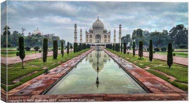 The Taj Mahal Canvas Print by Peter Walmsley