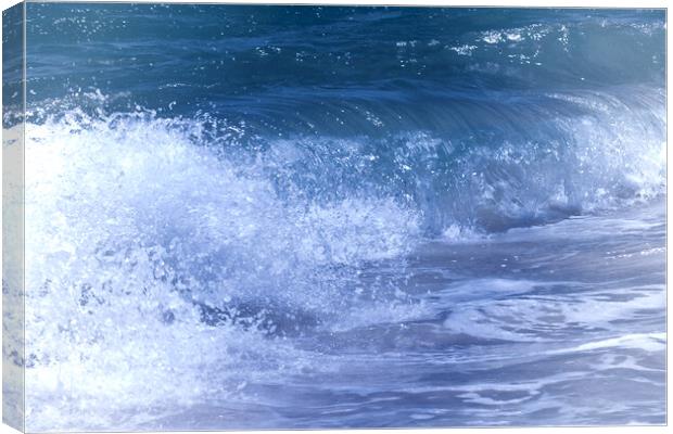 Breaking Cool Blue Waves Canvas Print by Jeremy Hayden