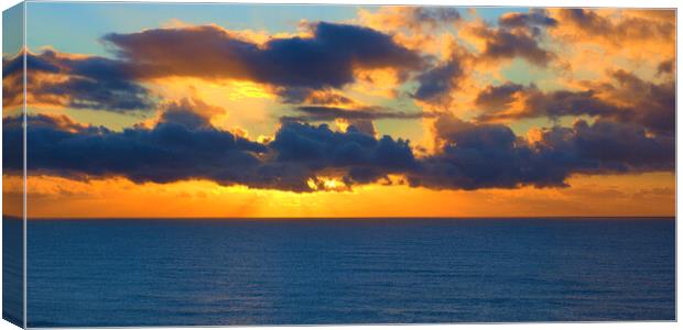 Orange Sunrise Cloudscape sea Panorama Canvas Print by Jeremy Hayden