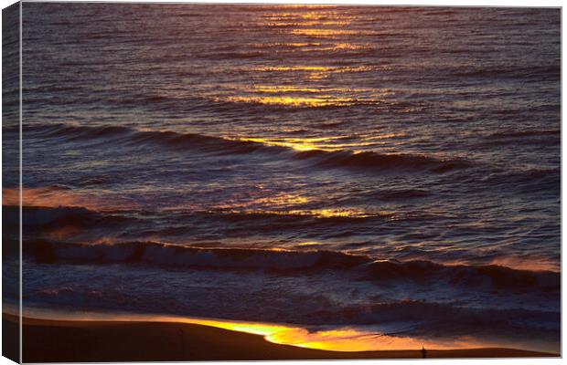 Sunrise on Ocean Waves Canvas Print by Jeremy Hayden