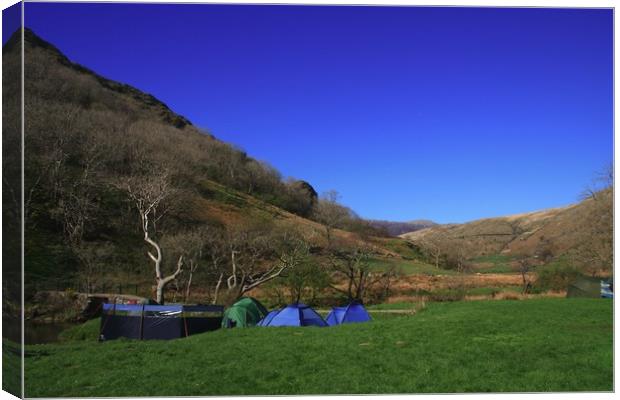 Camping at Llyn Gwynant in Snowdonia Canvas Print by Jeremy Hayden