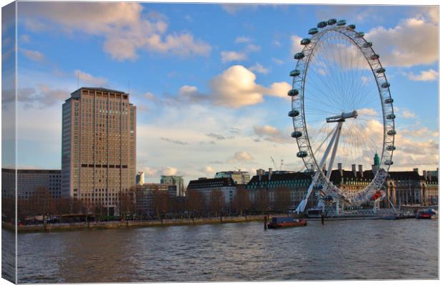 London Eye and Shell Building Canvas Print by Jeremy Hayden