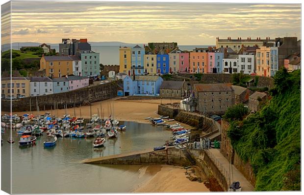 Tenby Harbour in the Morning Canvas Print by Jeremy Hayden