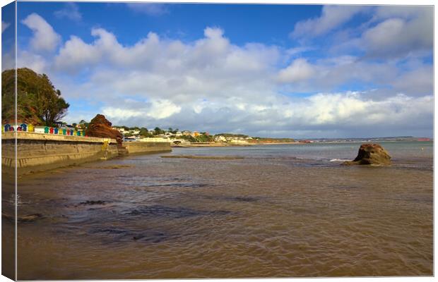 View of Dawlish from the Sea Wall past Boat Cove Canvas Print by Jeremy Hayden