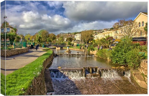 Dawlish Town Water Feature Canvas Print by Jeremy Hayden