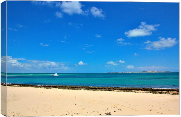 Sea Sand and Benguerra Island Canvas Print by Jeremy Hayden