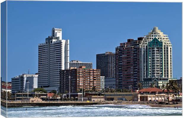 Durban Skyline from the Pier Canvas Print by Jeremy Hayden