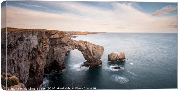 The Green Bridge of Wales Canvas Print by Chris Sweet