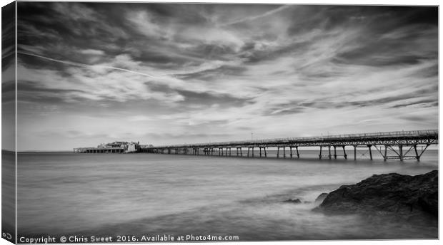 Birnbeck Pier at High Tide Canvas Print by Chris Sweet