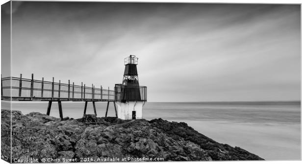 Battery Point Lighthouse, Portishead Canvas Print by Chris Sweet