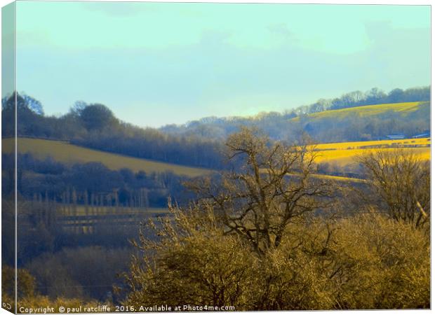 the wye valley , herefordshire Canvas Print by paul ratcliffe